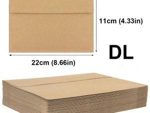 Brown Kraft DL Envelopes 100-Pack (120GSM)